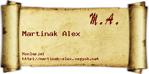 Martinak Alex névjegykártya